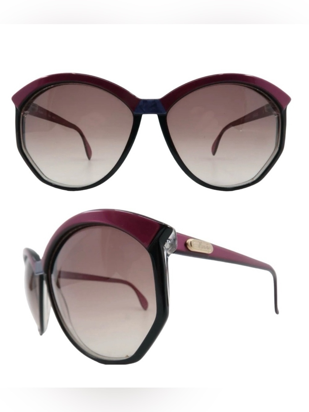 1970s Silhouette Colorblock Sunglasses, Oversized,  Mod. 3089, Made in‎ Austria